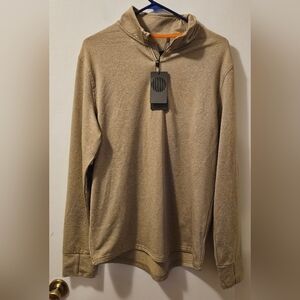 Motion Men's Quarter Zip Lightweight Pullover Beige Size Medium NWT